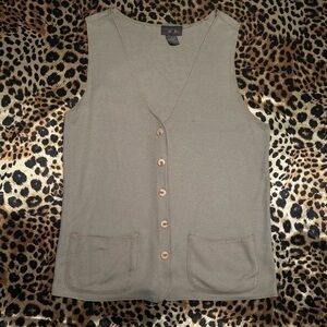 Vintage 90s Beige Lightweight Button Down Vest